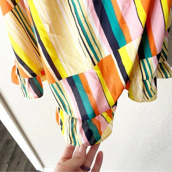 CAbi Tank Top Women's Large Skip Colorful Stripe Flounce Hem Summer Rainbow 5979 - Picture 5 of 8